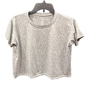 RealEssentials Heather Gray Cropped Tee - Size Small